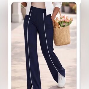 NWT SPANX air pique straight track pant